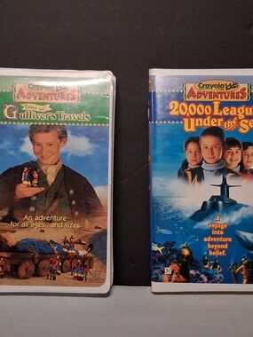 vintage 1997 VHS tapes from the Crayola Kids Adventures series